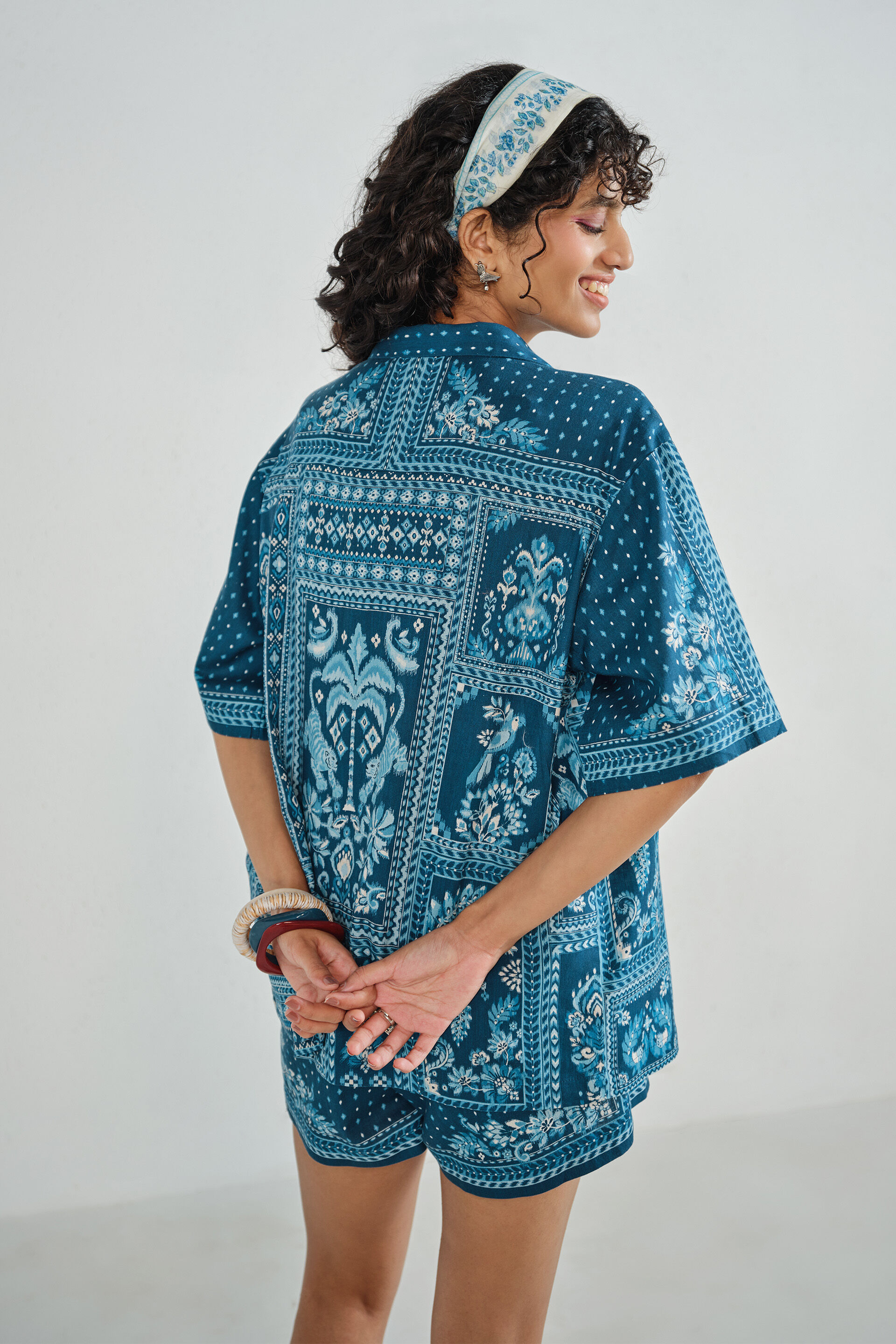 Indigo Cotton Co-ord Set, Indigo, image 5